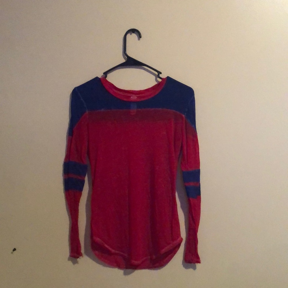 No Boundaries, long sleeve red and blue shirt, S/CH (3-5)